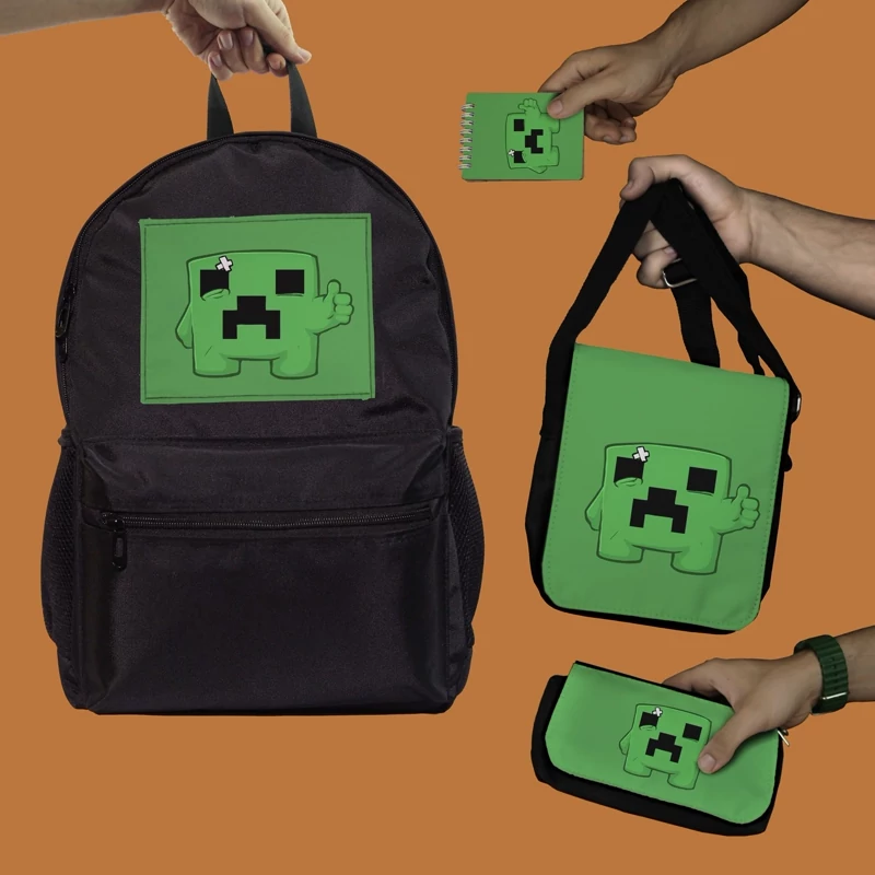 ست دانش آموزی بازی ماینکرافت Minecraft شامل کوله و جامدادی و دفترچه و کیف دوشی