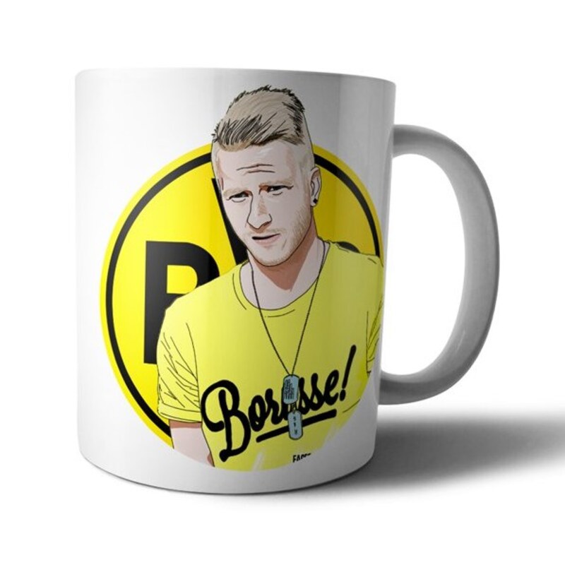 ماگ سرامیکی فوتبالی طرح مارکو رویس بورسیا دورتموند آلمان borussia dortmund