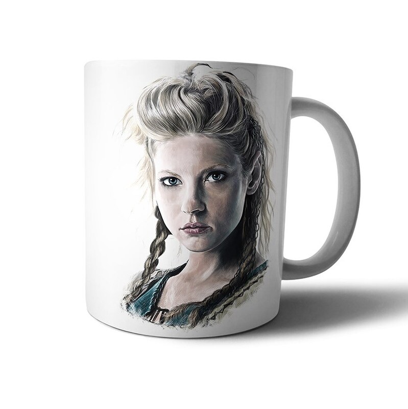 ماگ سرامیکی ساده طرح بانو لاگرتا سریال وایکینگ ها یا وایکینگز vikings