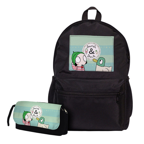 کوله پشتی مدل انیمه سارا و اردک sarah and duck به همراه جامدادی