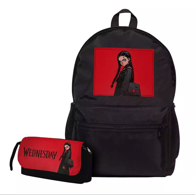 کوله پشتی مدرسه و جامدادی مدل ونزدی آدامز  Wednesday Addams