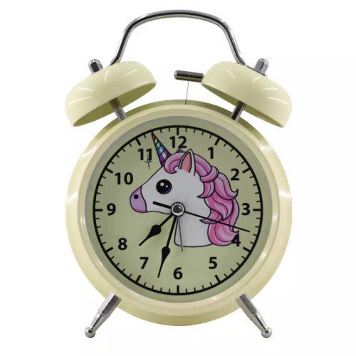ساعت رومیزی زنگدار طرح اسب تکشاخ دخترانه کد Unicorn