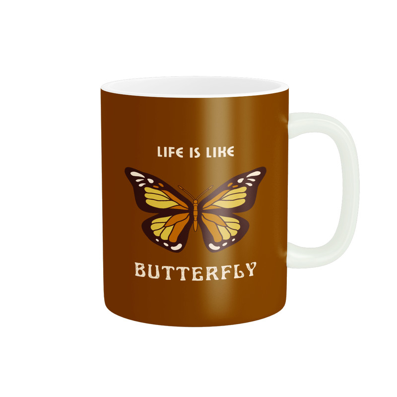 ماگ طرح LIFI IS LIKE BUTTERFLY کد M82