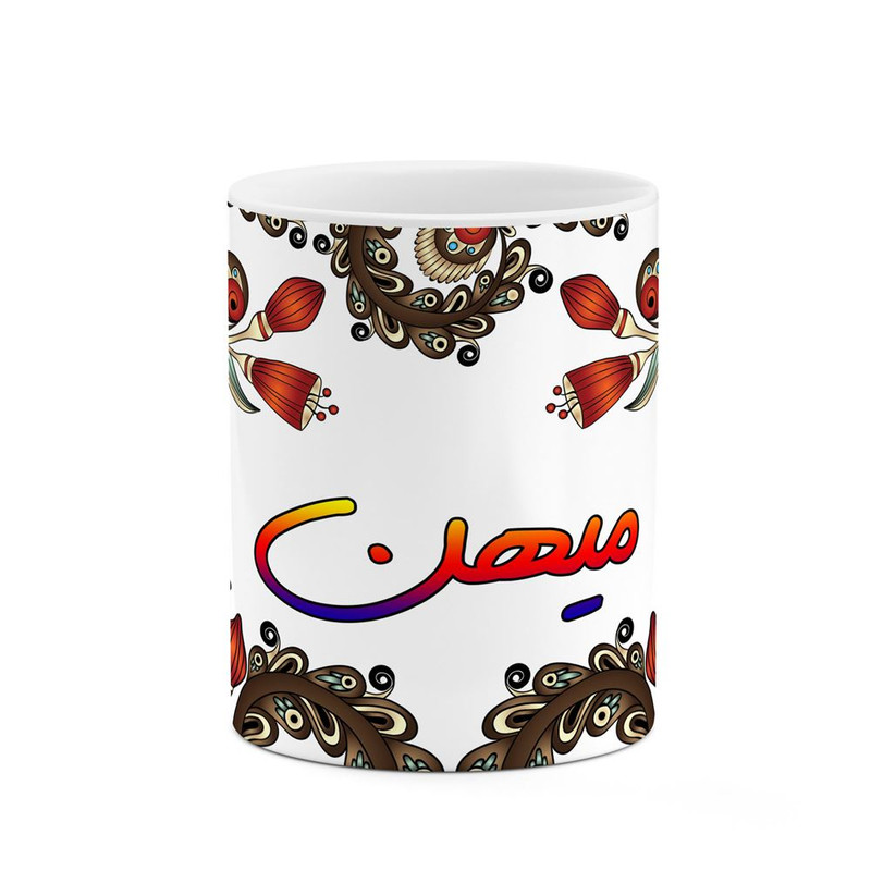 ماگ کاکتی مدل اسم میهن طرح سنتی گل و بته کد mgh47890