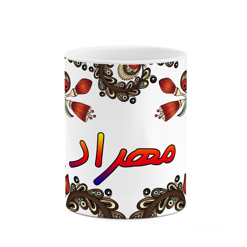 ماگ کاکتی مدل اسم مهراد طرح سنتی گل و بته کد mgh47720