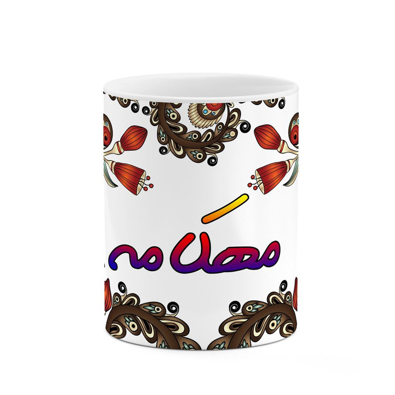 ماگ کاکتی مدل اسم مهکامه طرح سنتی گل و بته کد mgh47803
