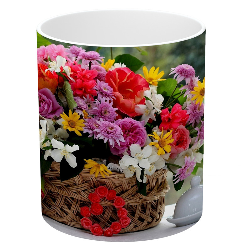 ماگ طرح سبد گل مدل NI555