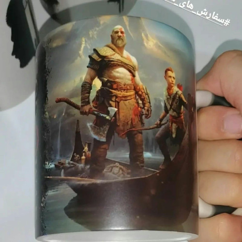ماگ گیمینگ حرارتی گاد اف وار god of war ( جادویی . پلی استیشن. ایکس باکس. کریتوس . ثور )