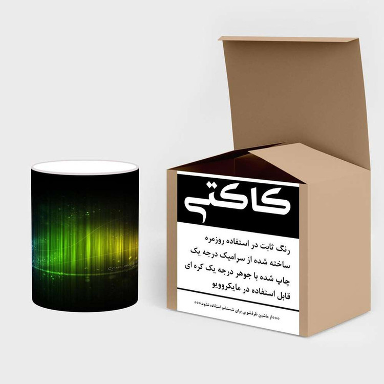 ماگ حرارتی کاکتی مدل زمینه مشکی فانتزی کد mgh19097