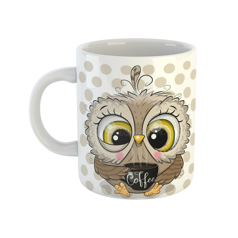 ماگ هومر ماگ مدل جغد پیر طرح coffee