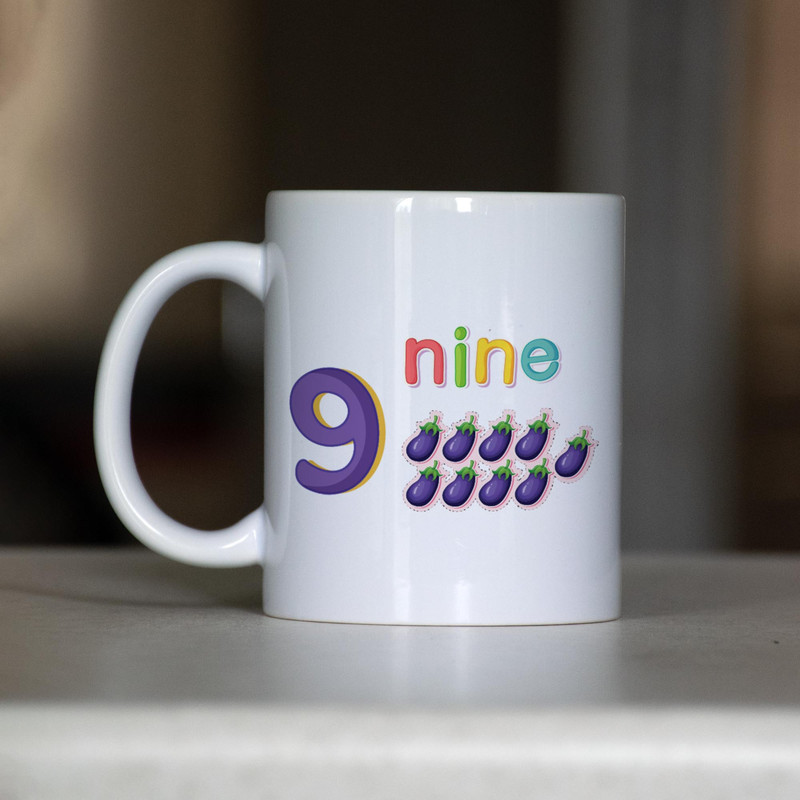 ماگ آنسیات طرح عدد 9 انگلیسی Nine کد 001