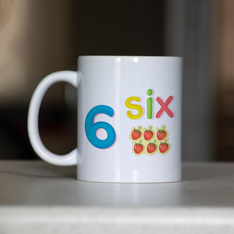 ماگ آنسیات طرح عدد 6 انگلیسی Six کد 001