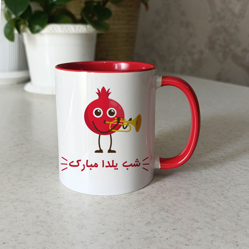 ماگ آنسیات طرح شب یلدا مبارک کد 001