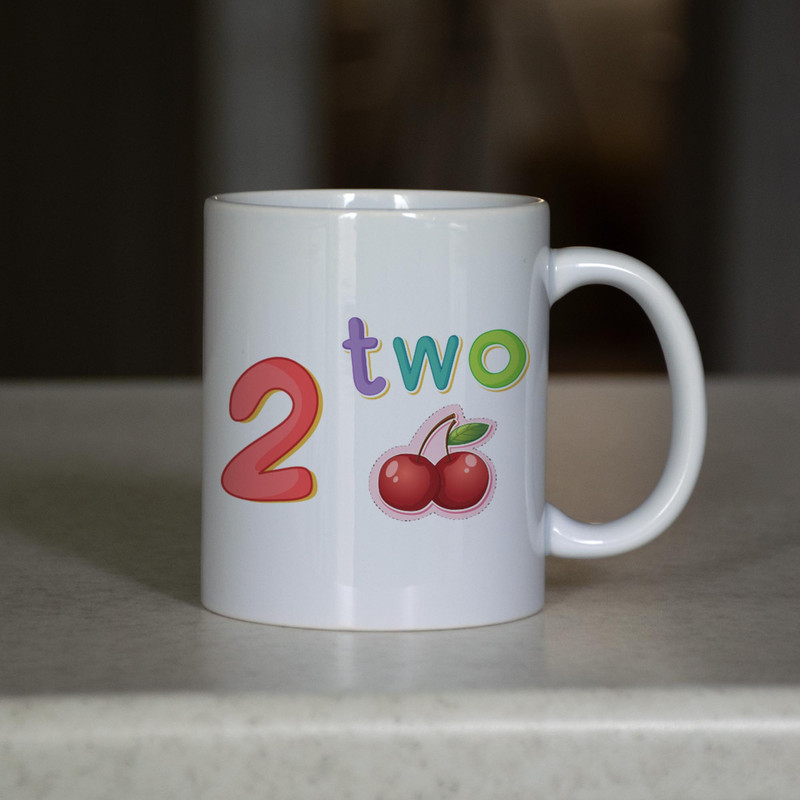ماگ آنسیات طرح عدد 2 انگلیسی Two کد 001
