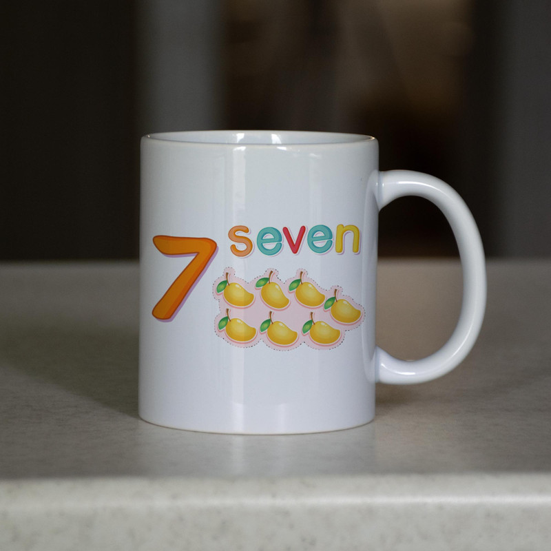ماگ آنسیات طرح عدد 7 انگلیسی Seven کد 001