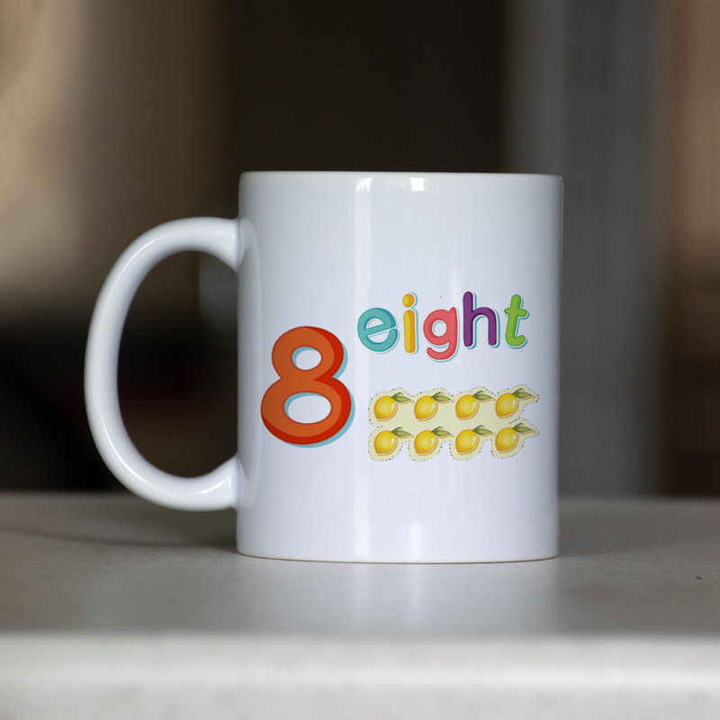 ماگ آنسیات طرح عدد 8 انگلیسی Eight کد 001