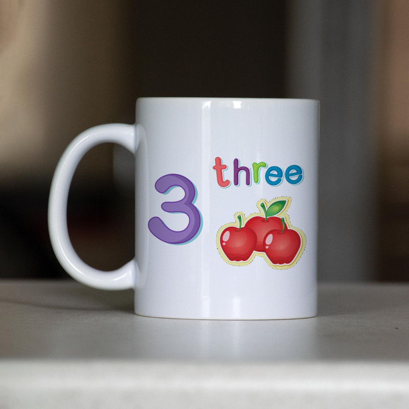 ماگ آنسیات طرح عدد 3 انگلیسی Three کد 001