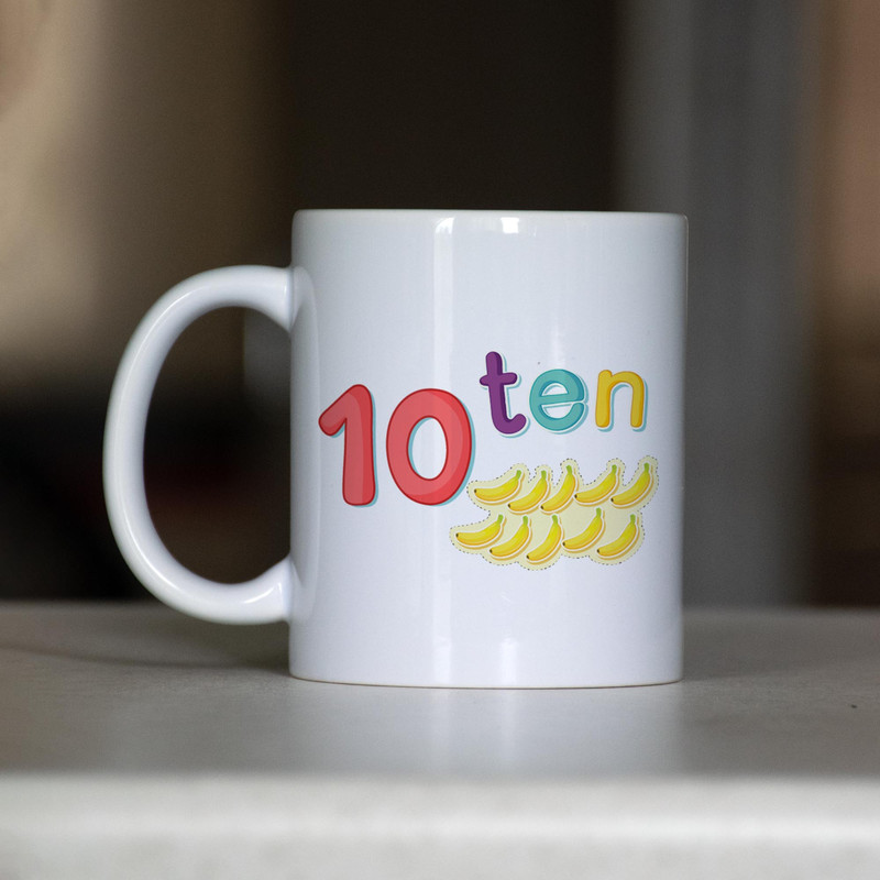 ماگ آنسیات طرح عدد 10 انگلیسی Ten کد 001