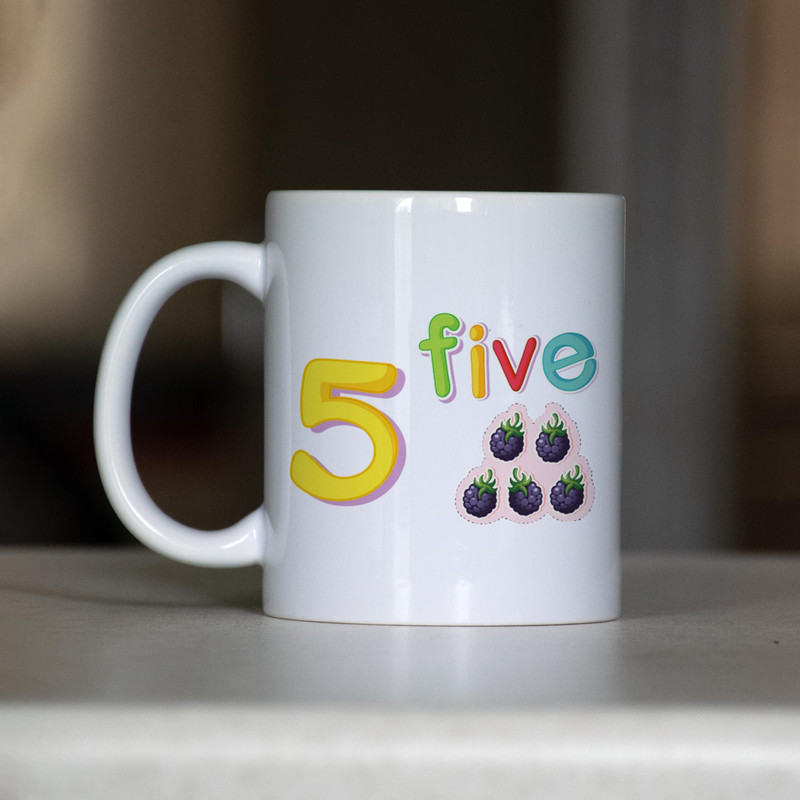 ماگ آنسیات طرح عدد 5 انگلیسی Five کد 001