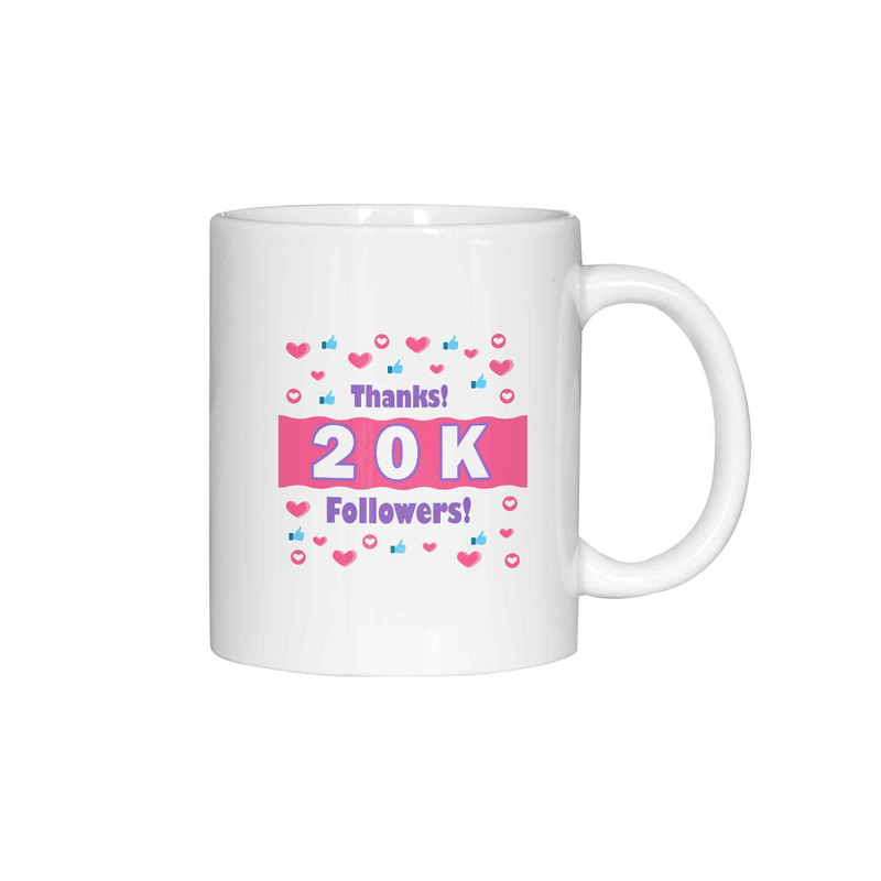 ماگ ژالینو طرح 20K Followers کد 001
