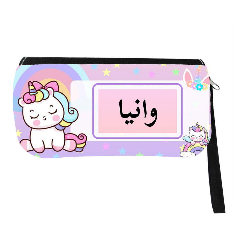 جامدادی پاد آفرین مدل فانتزی طرح کارتونی تک شاخ دخترانه اسم وانیا کد p504