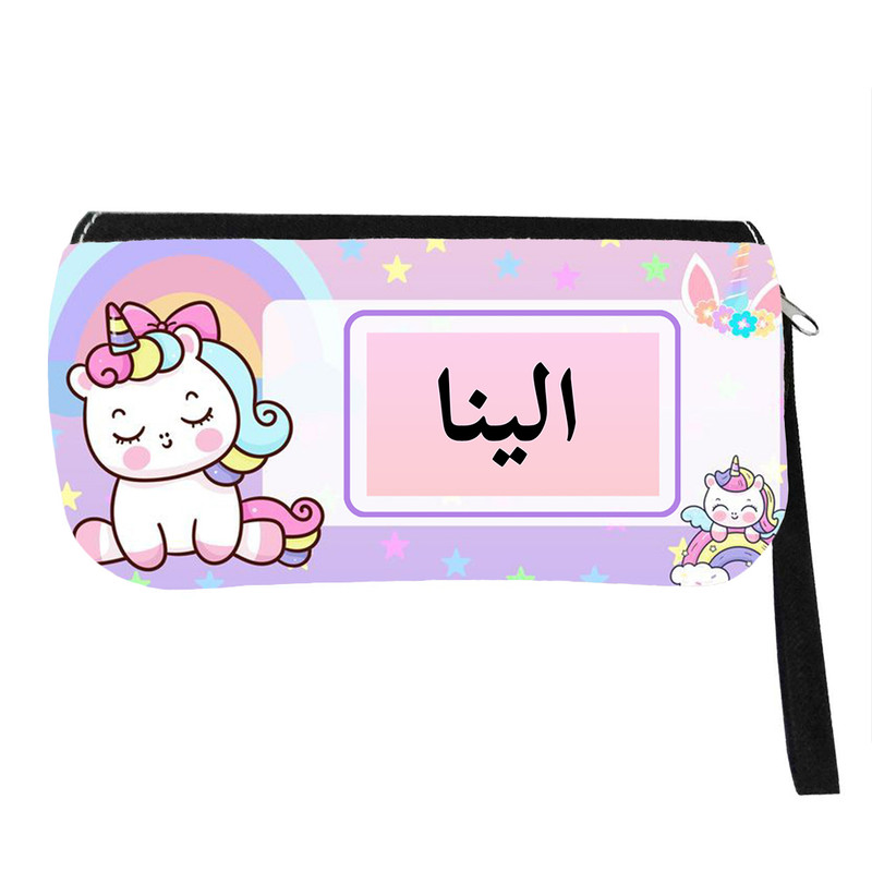 جامدادی پاد آفرین مدل فانتزی طرح کارتونی تک شاخ دخترانه اسم الینا کد p419
