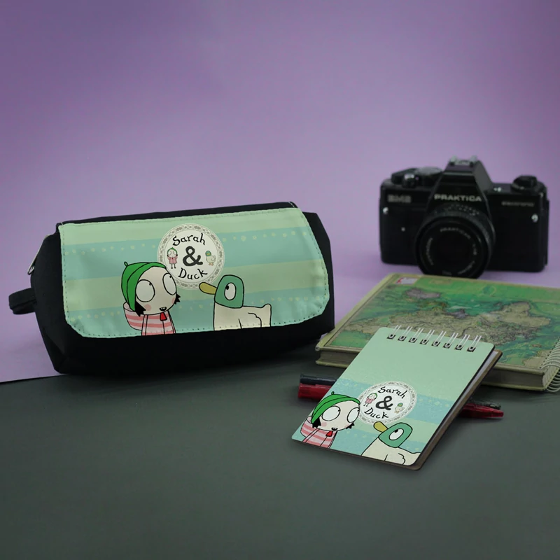 جامدادی و دفترچه طرح انیمه دخترانه سارا و اردک sarah and duck