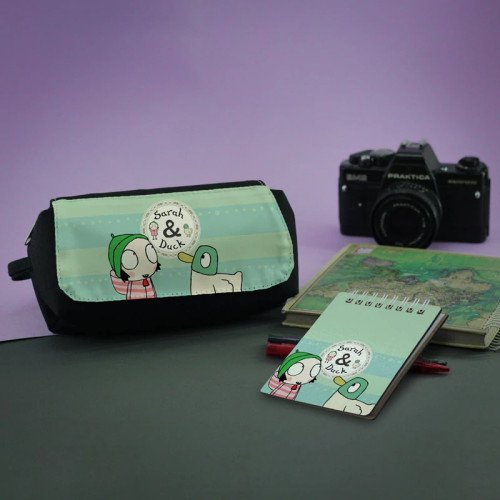 جامدادی و دفترچه طرح انیمه دخترانه سارا و اردک sarah and duck