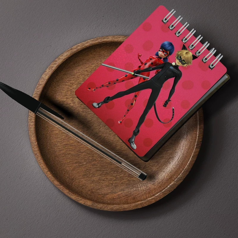 دفترچه طرح کارتون کودک انیمیشن دختر کفشدوزکی و پسر گربه ای Ladybug