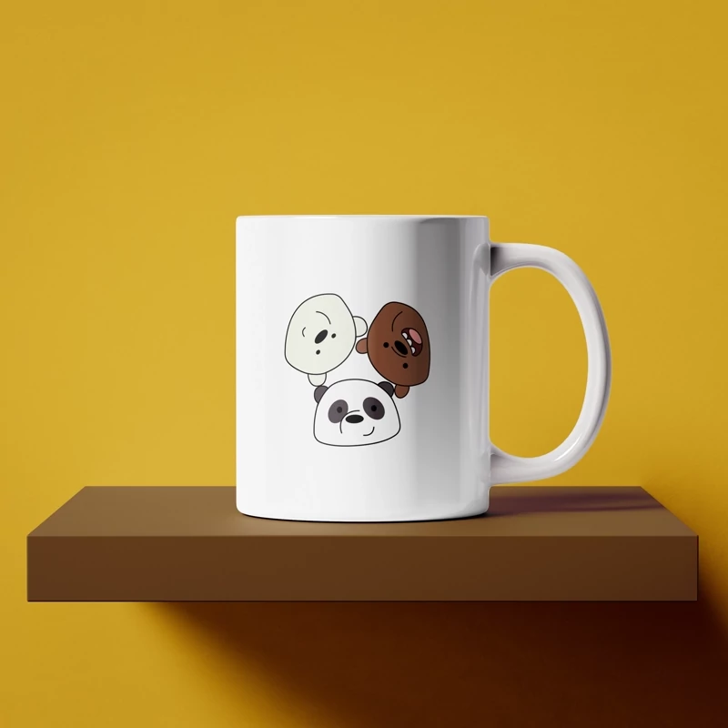 لیوان ماگ سرامیکی طرح خرس های پچول و کله فندقی We Bare Bears